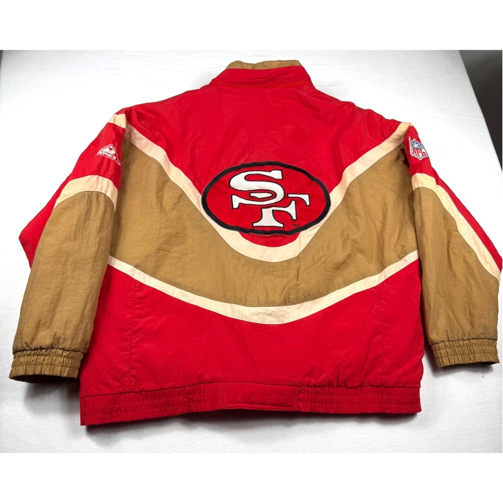 Vintage 90s Apex One San Francisco 49ers NFL Pro Line Puffer Jacket XL USA
